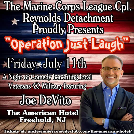 A Night of Comedy Benefiting Local Veterans and Military featuring comedian Joe DeVito @ The American Hotel | Freehold | New Jersey | United States